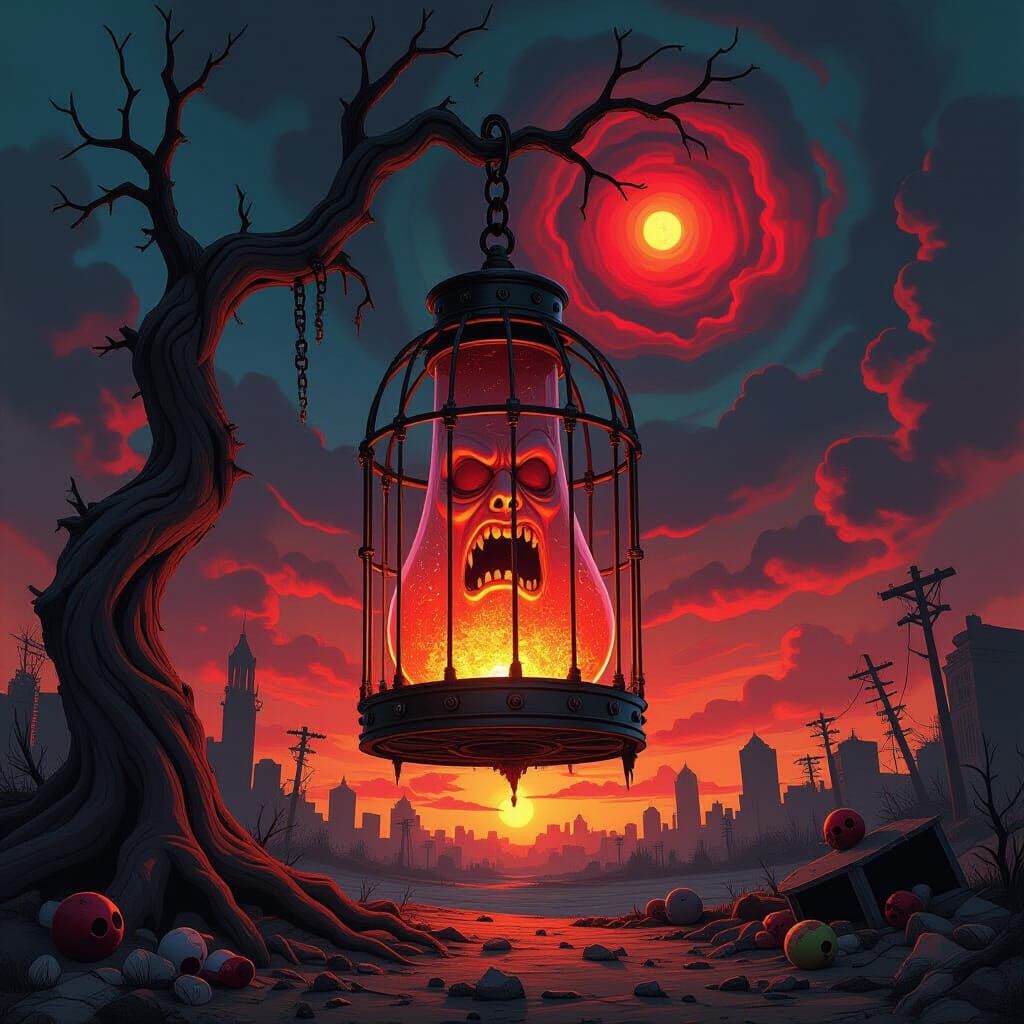 Sentient Lava Lamp in Post-Apocalyptic Wasteland