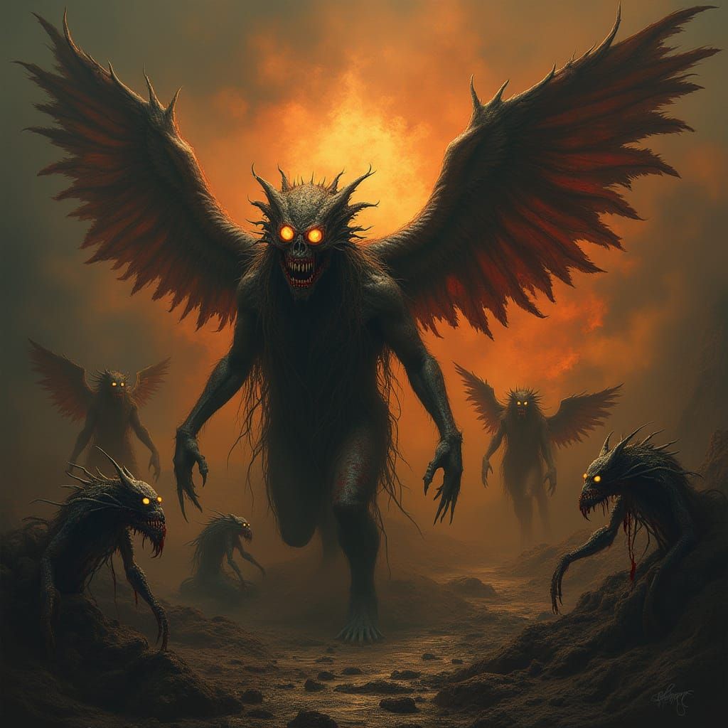 Grotesque Angels Birthed from Hell's Depths