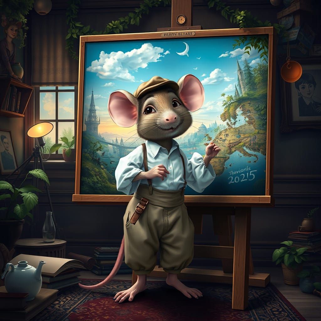 Artistic Mouse Paints Visionary Dreamscapes