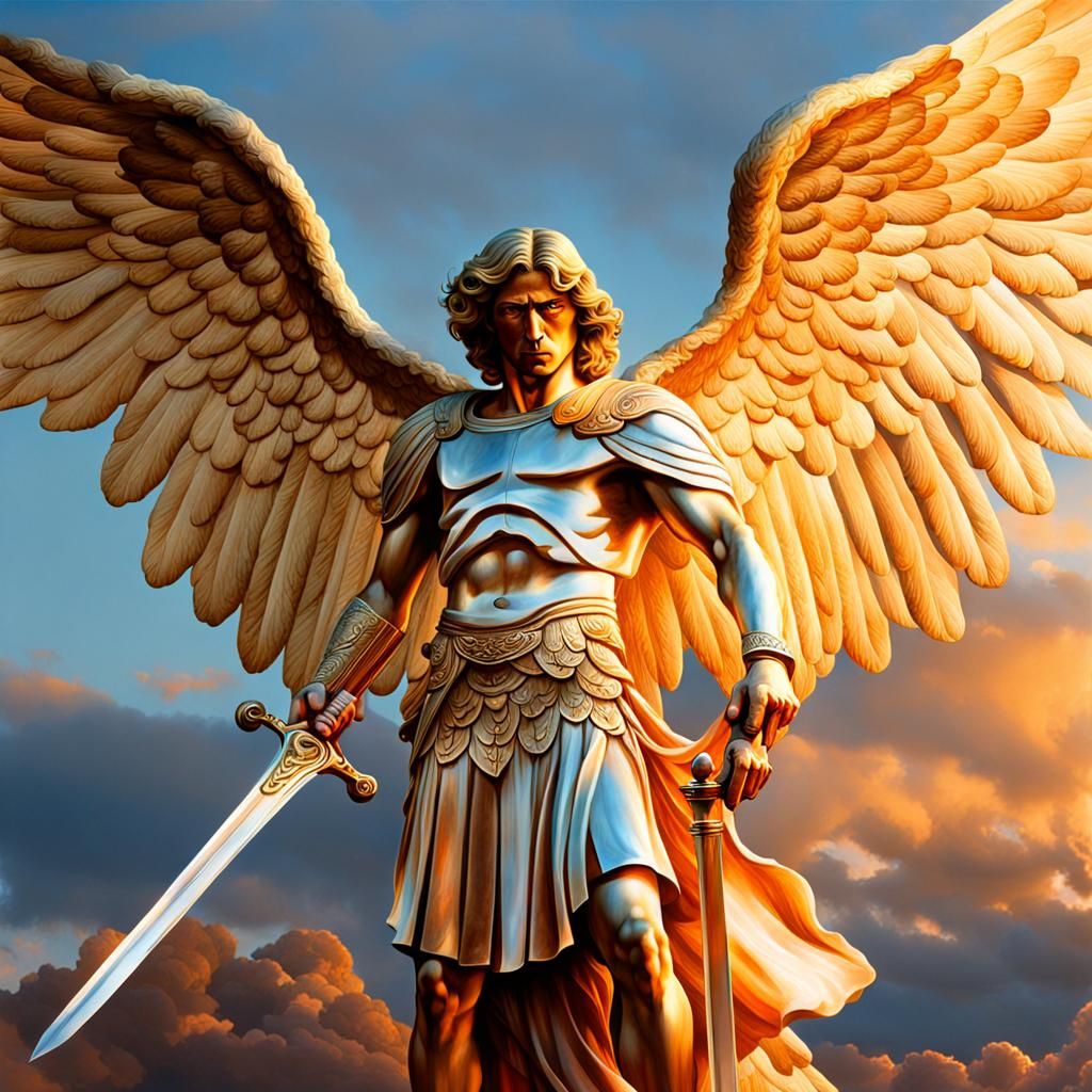 Archangel Michael Dissolving Worries in Romantic Style