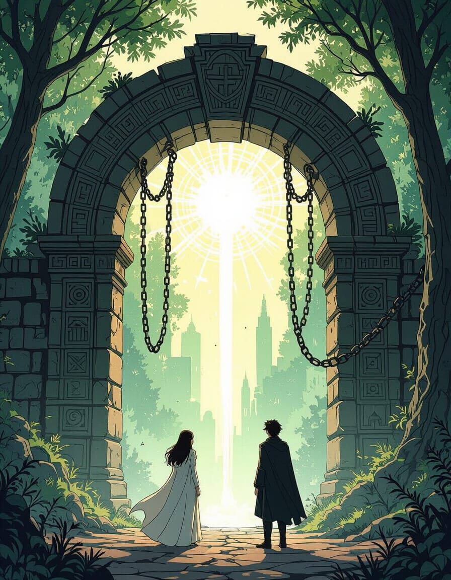 Gate of Light: A Fantasy Ink Illustration