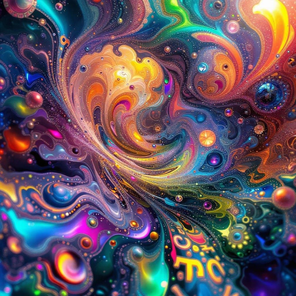 Vibrant Kaleidoscopic Dreamscape in Whimsical Art Style