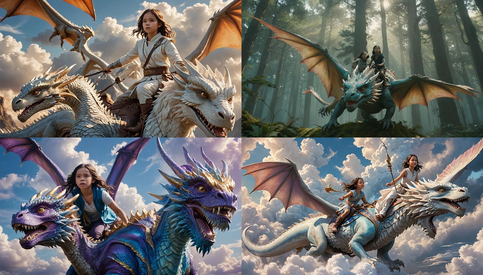 Woman Rides Dragon in NeverEnding Story Scene