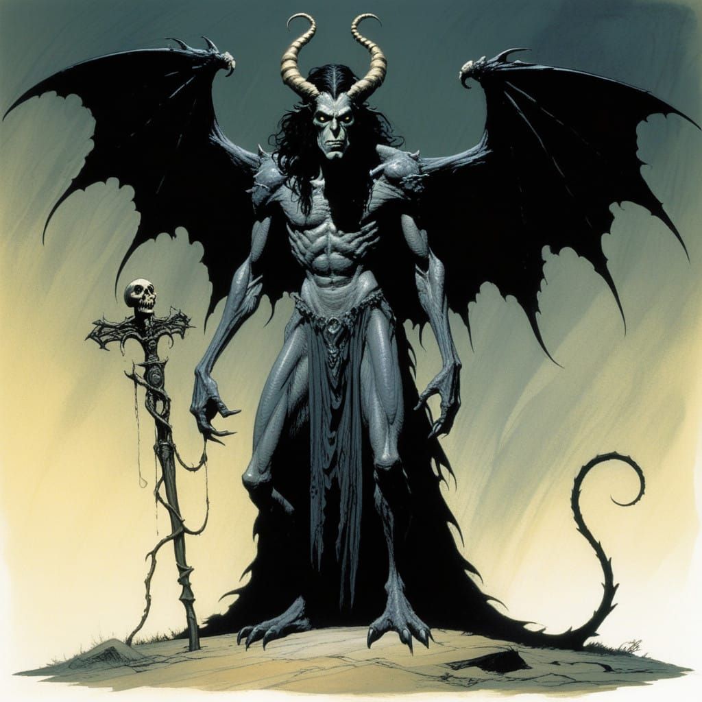 Dark Fantasy Monster Unveiled in Whimsical, Gothic Style