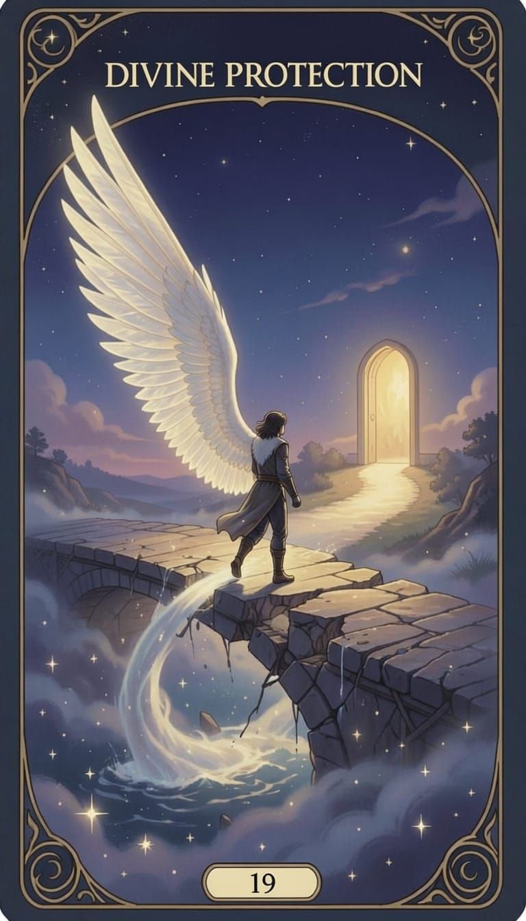 Tarot Oracle Card: Divine Protection Angel Wing