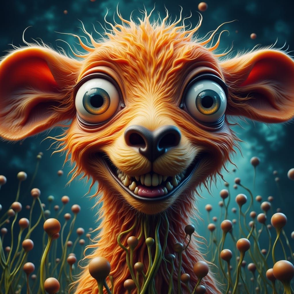 Googly-Eyed Lamb in Vibrant Triadic Colors