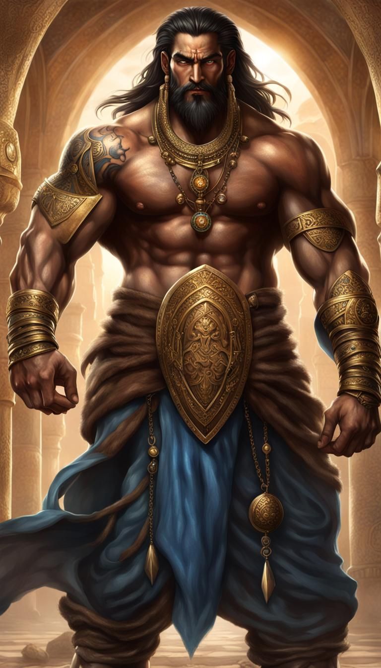 Persian Djinn Guards with Arcane Tattoos
