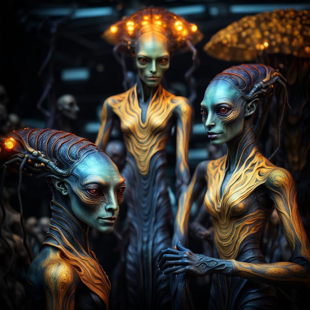 Photorealistic Aliens in Fashionable Clothing: Hyperrealisti...