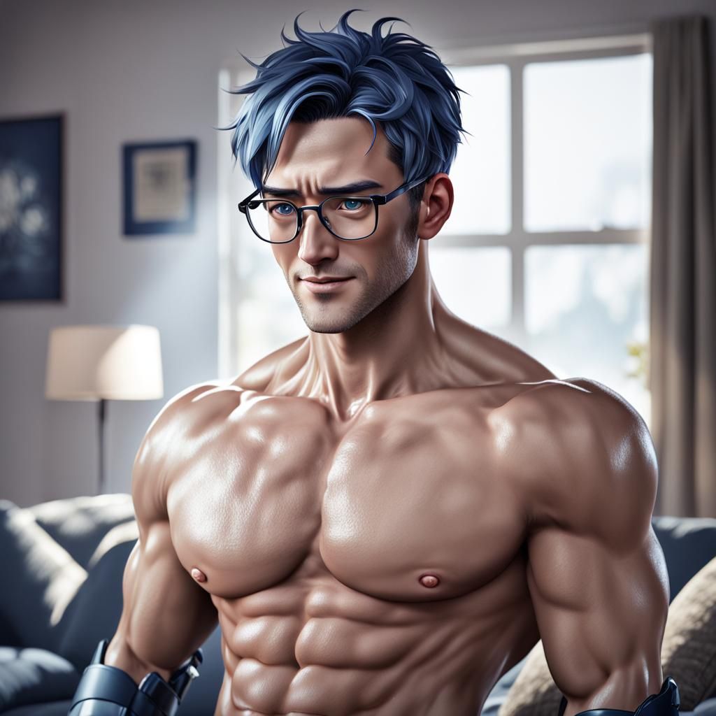 Android Butler: Synthwave Neon Retro Portrait