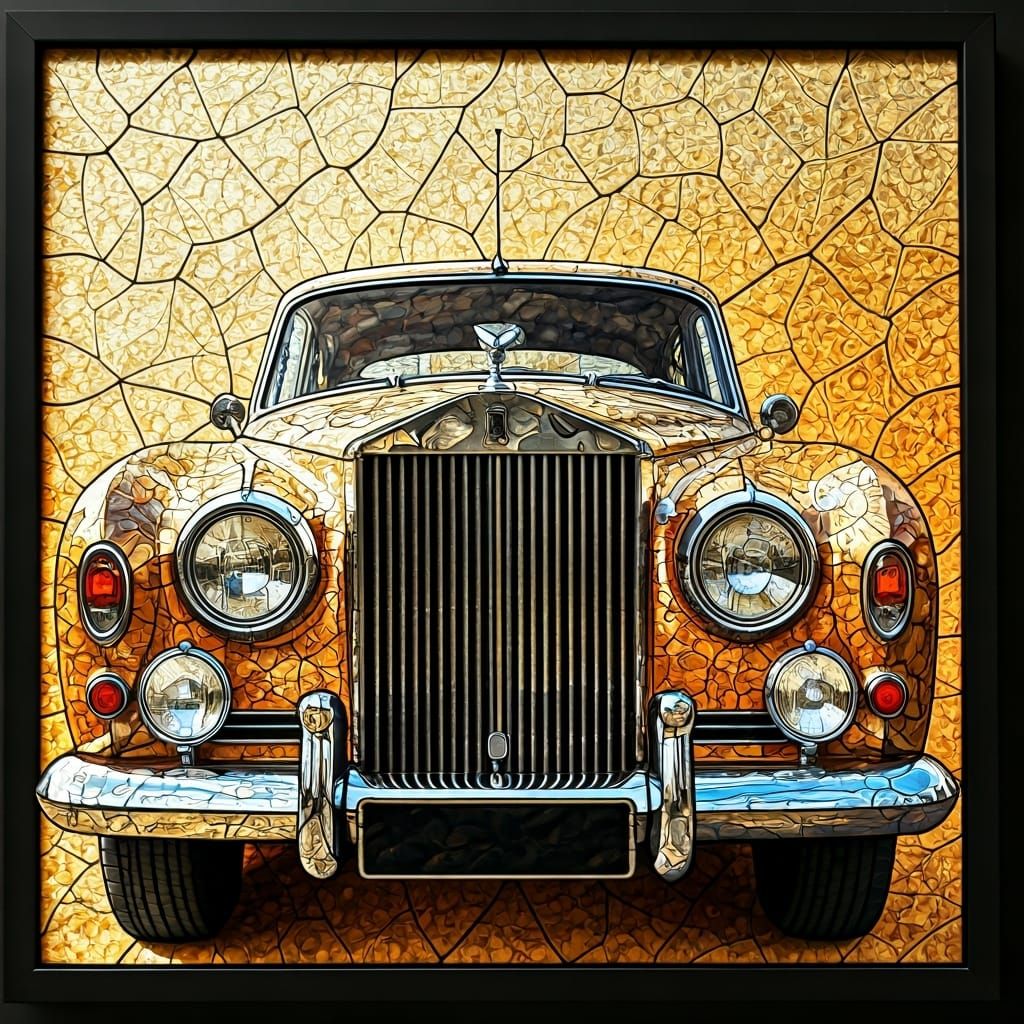 Stained Glass 1955 Rolls Royce in Sunshine