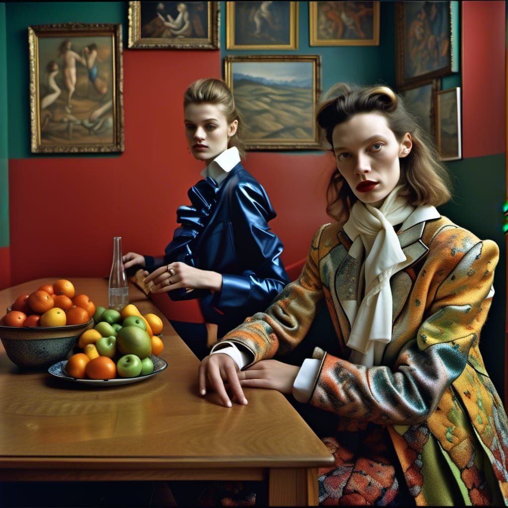 Vibrant People Adorned in Technicolor Splendor