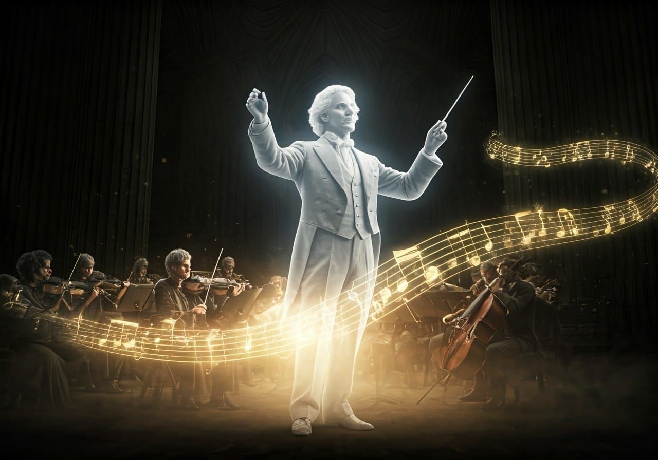 Victorian Ghost Conductor in Ethereal Orchestra