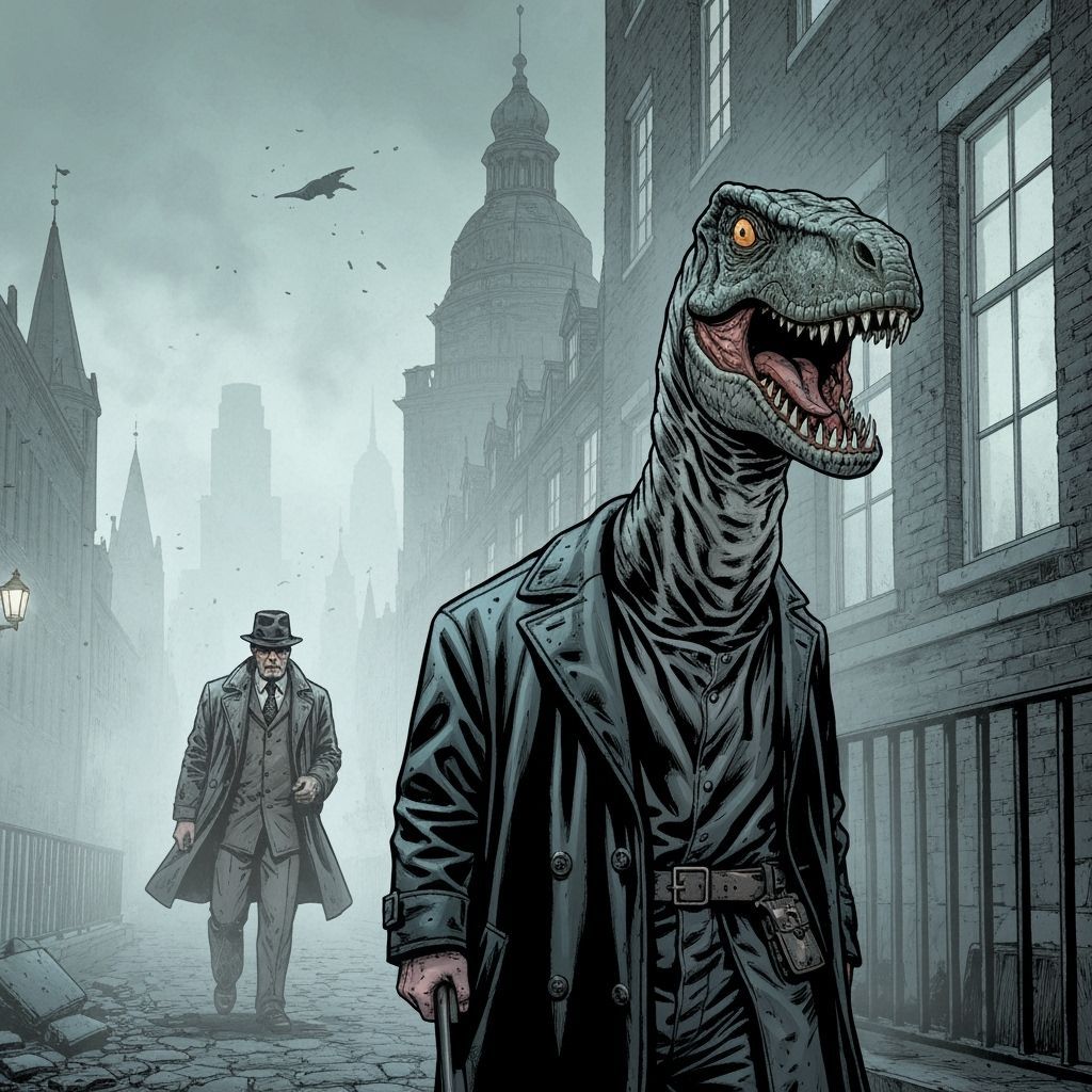 Gritty Detective Uncovers Velociraptor in Foggy London
