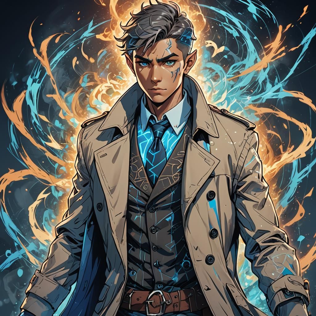 Dynamic Anime Explosion with Elf Warlock