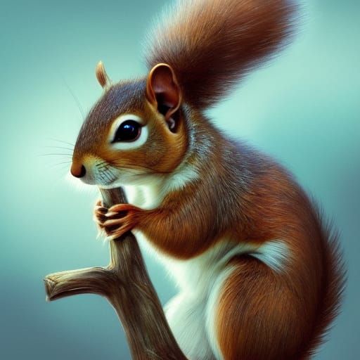Cute 3D Squirrel Portrait in Cartoon Style
