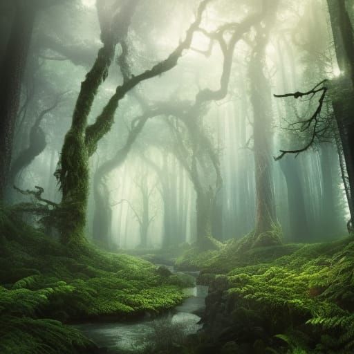 Enchanted Forest: Dramatic Digital Matte Painting
