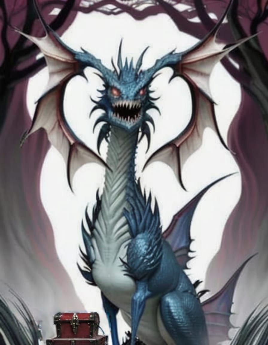 Locked Iron Treasure Chest: Wide-Angle View