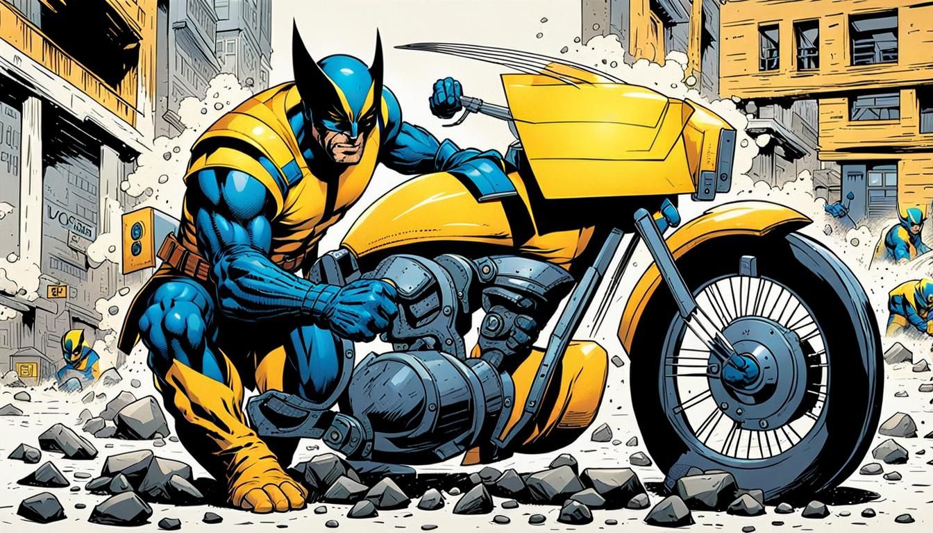 Futuristic Wolverine in Apocalyptic Police Chase