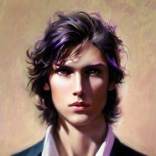 Ethereal Androgynous Beauty: An Oil Painting