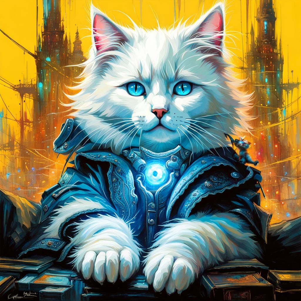 Rave Cat: A Neon Fantasy Portrait