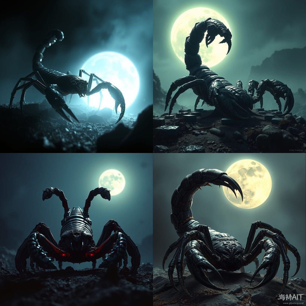 Venomous Scorpion in Moonlight