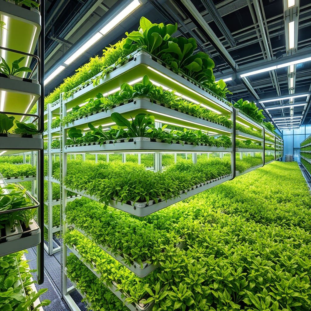 Futuristic Vertical Farming Units in Industrial Chic Style
