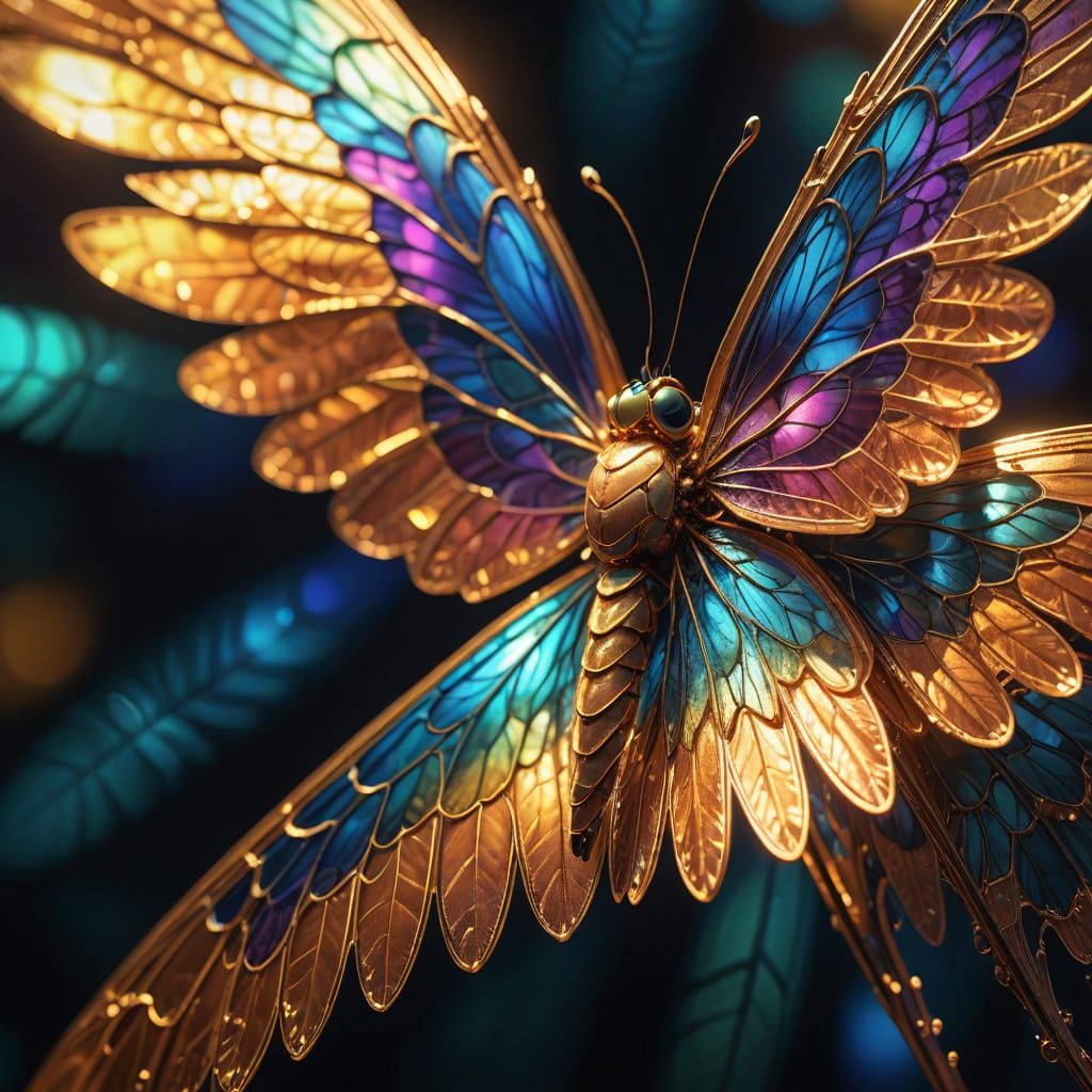 Iridescent Wings: A Macro Digital Painting