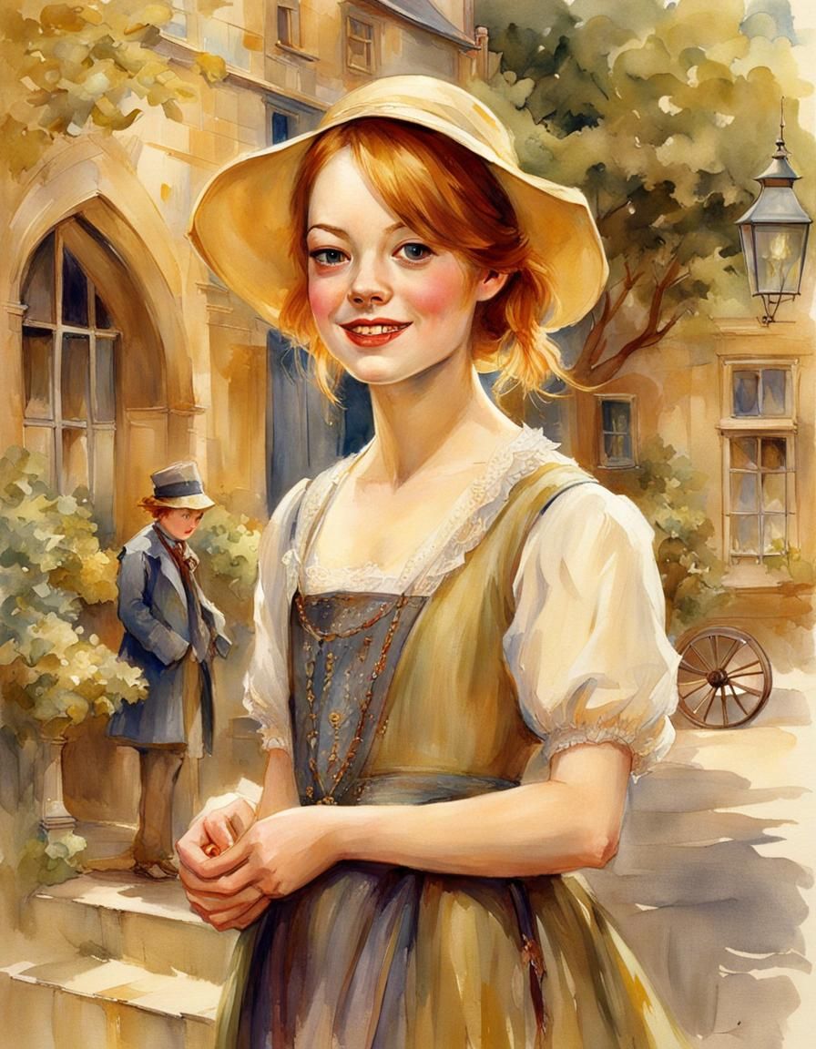 Whimsical Portrait in Illustration Style