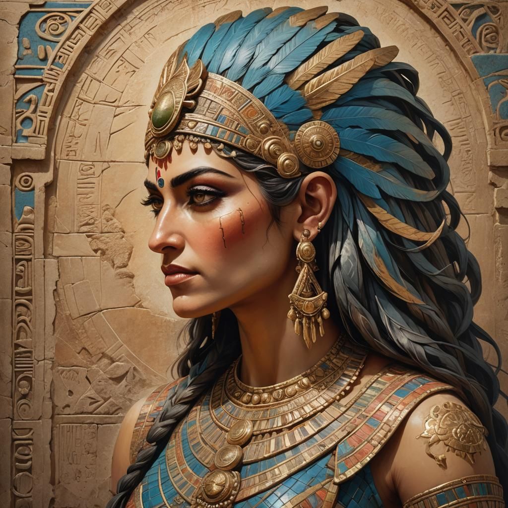 Babylonian Goddess of Love in Ancient Mesopotamian Regalia