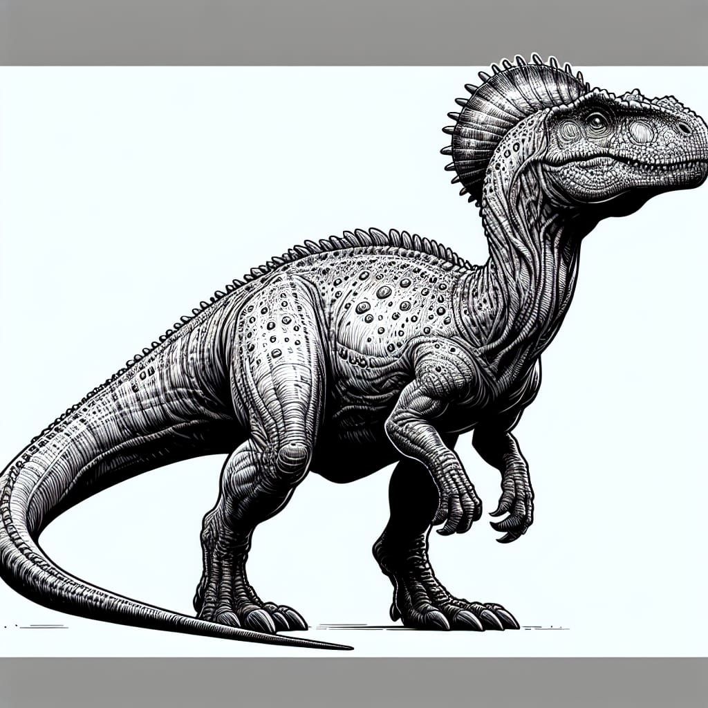 Dinosaur Coloring Book Page in Matte Style