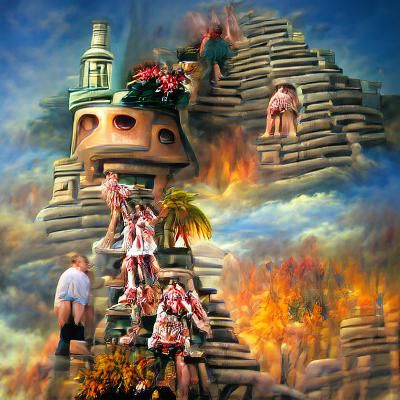 Aztec Human Sacrifice Ritual Scene