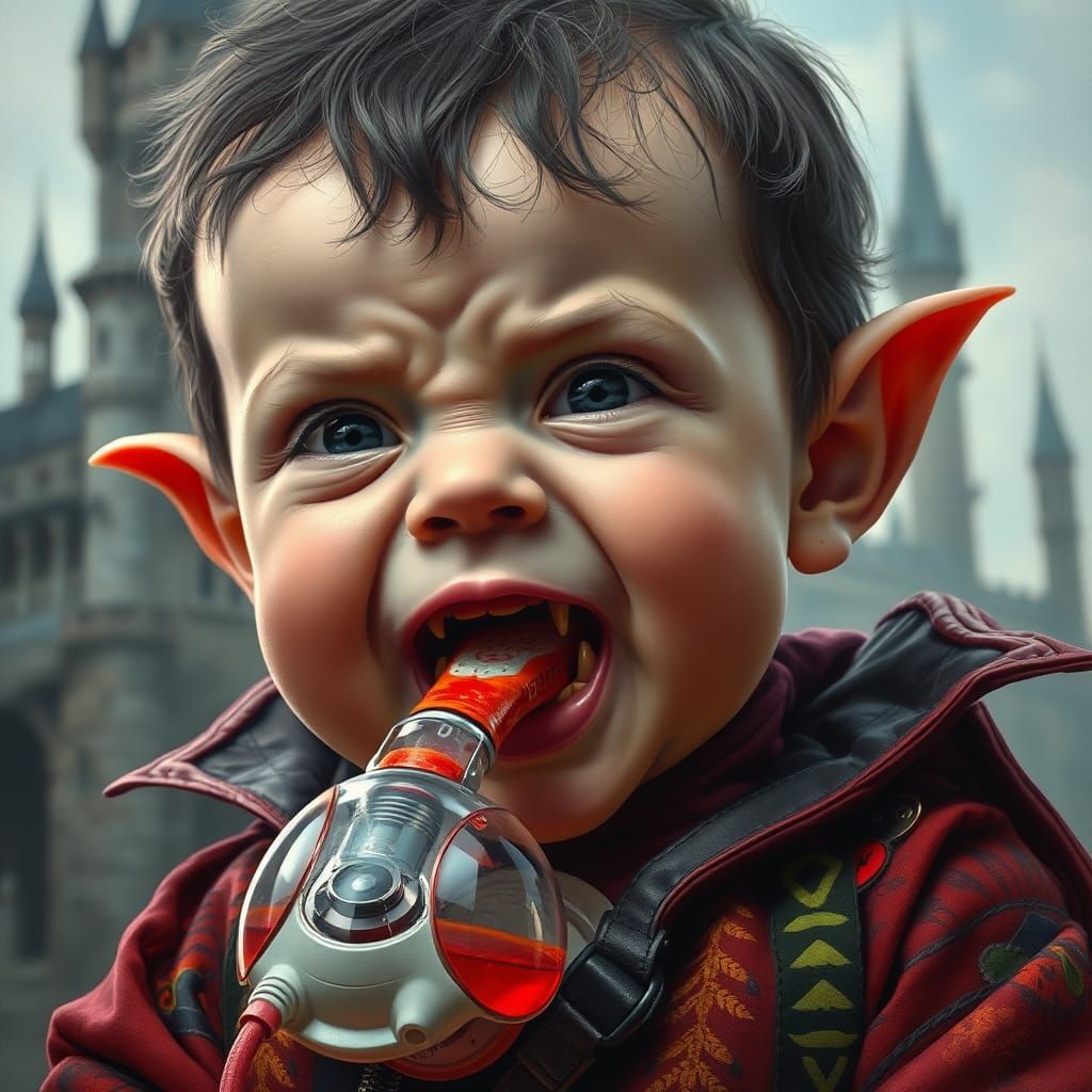 Baby Dracula and his improvised Binky