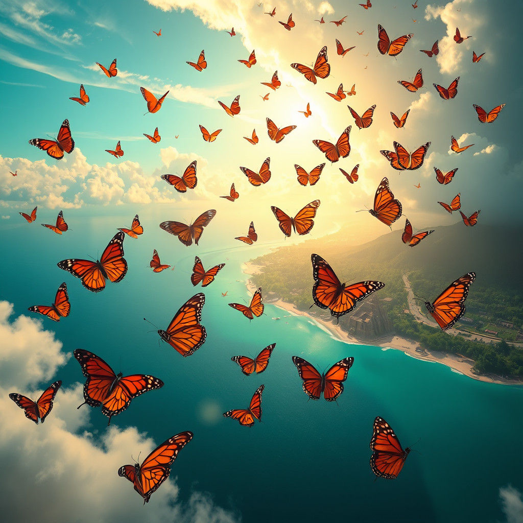 Monarch Butterflies Fly to Mexico: Matte Painting