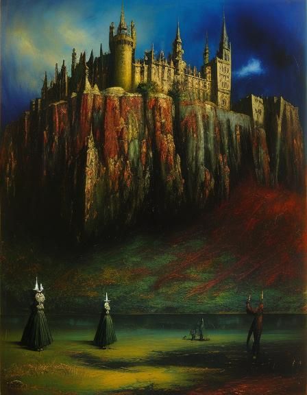 Gormenghast in Expressionist Surrealism Style