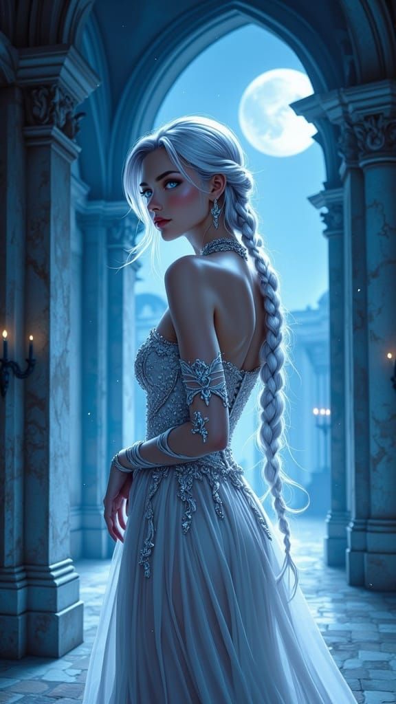 Maiden Under Moonlight in Marble Arches