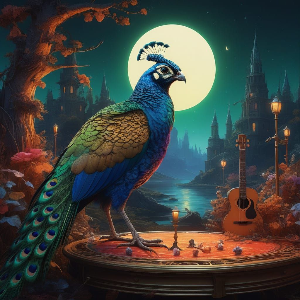 Peacocks Gather in Celestial Harmony