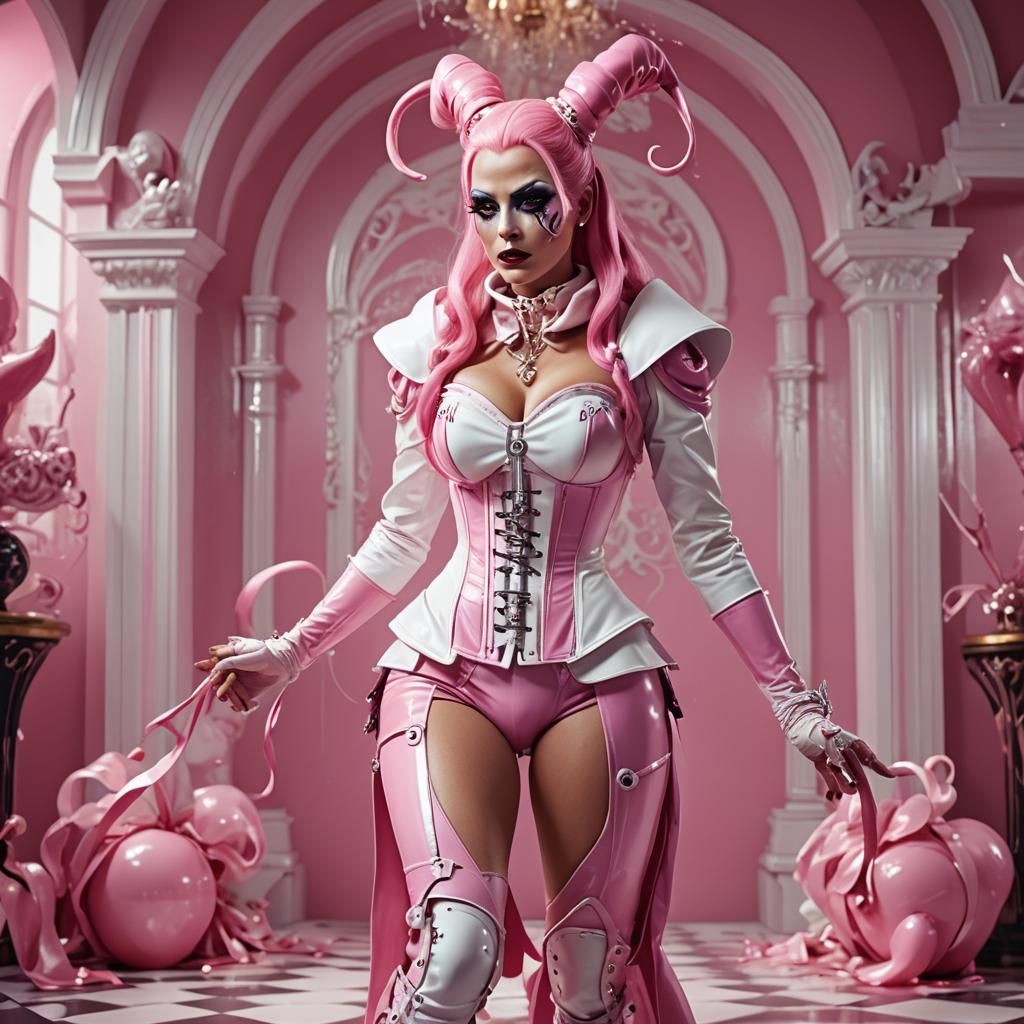 Detailed Matte Painting of Hypnotic Latex Figure