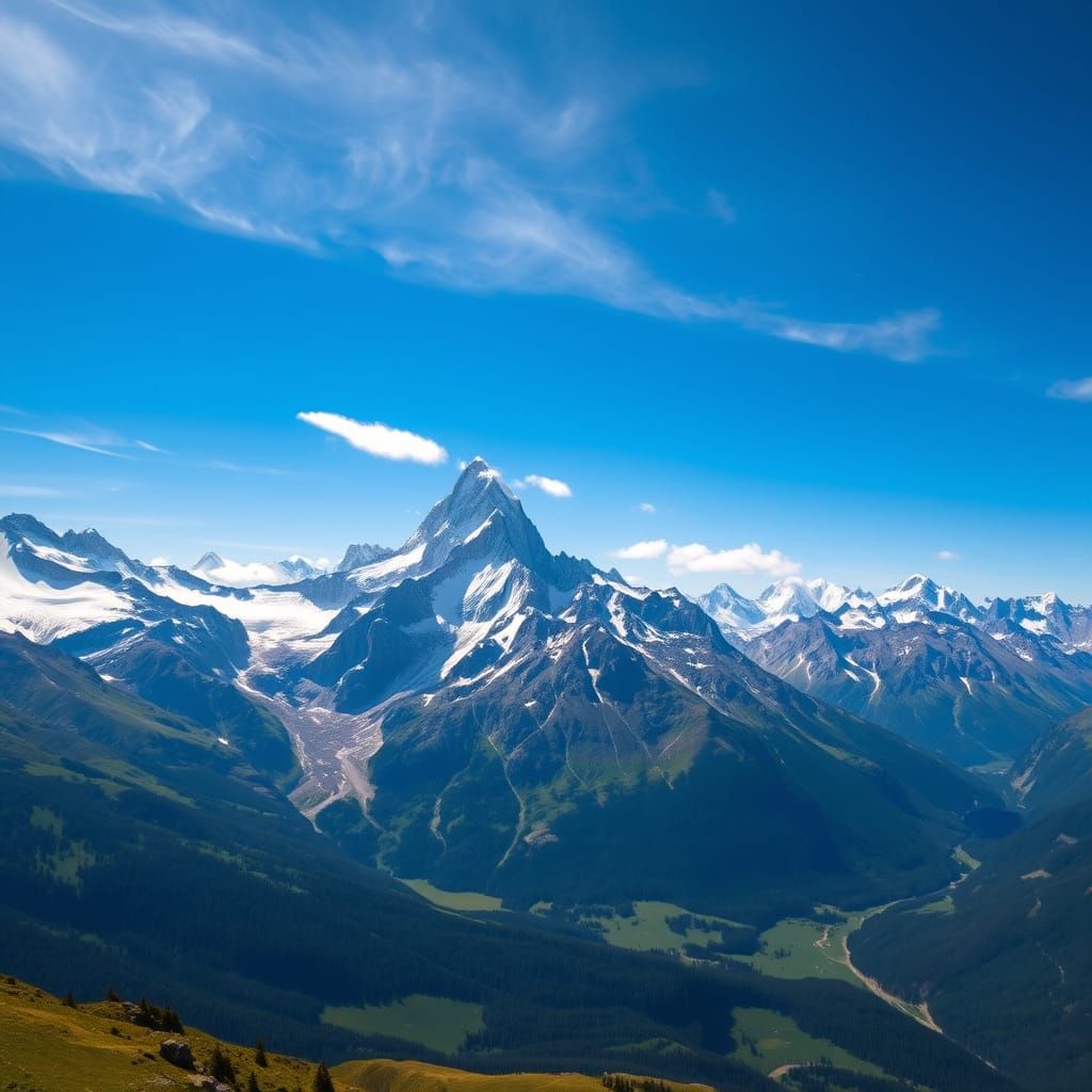 Majestic Swiss Alps Panorama in Dramatic Natural Light