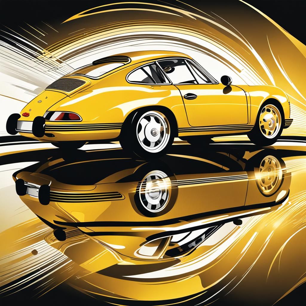 Classic Porsche Vector Illustration with Sleek Design