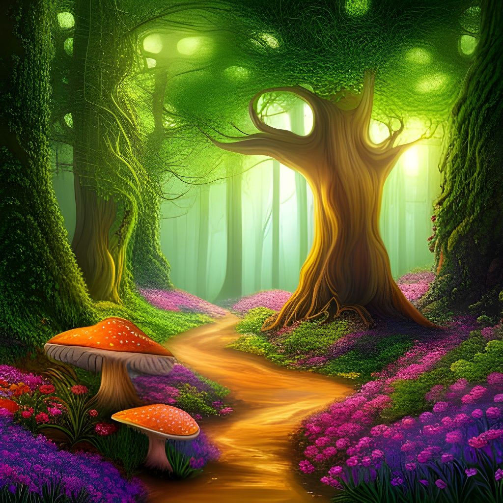 Enchanted Fairyland with Giant Flora