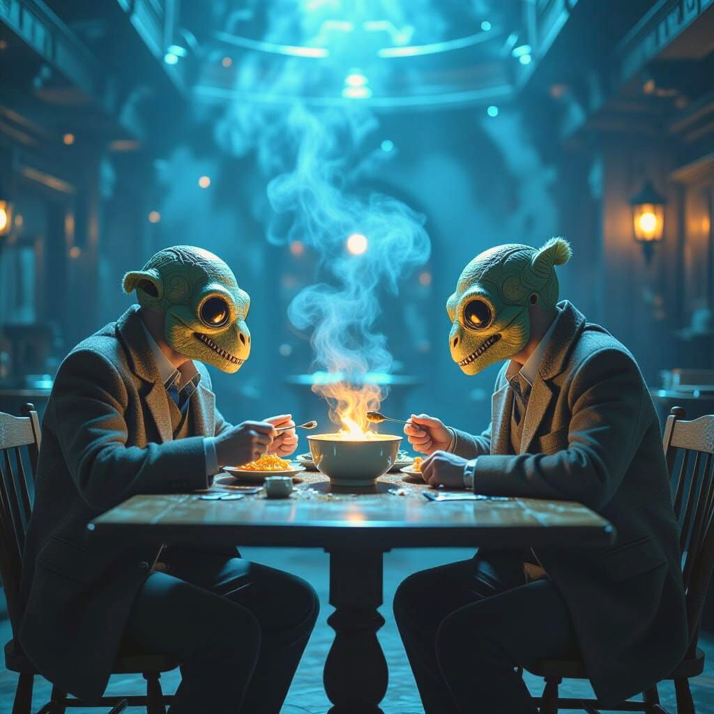 Paleolithic Men Enjoy Fondue on a Galactic Planet