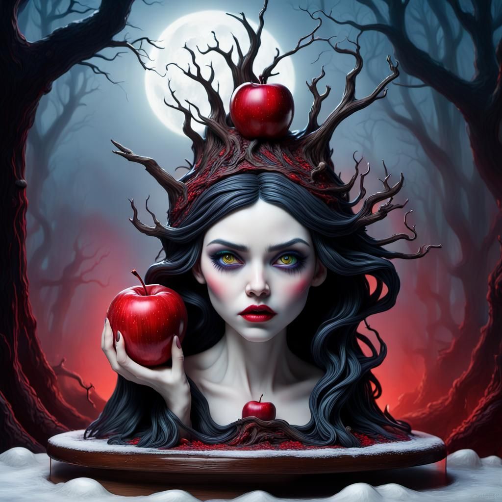 Snow White Cake Sculpture in Tim Burton Style