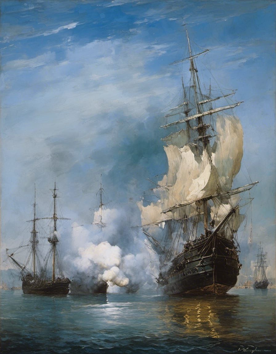 A warning shot from the British frigate Prince George