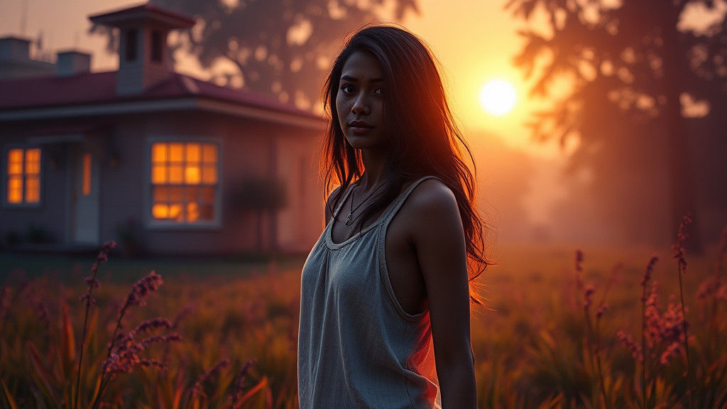 A Bengali Indian Woman in a Dark Fantasy Landscape