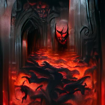 Fiery Gates of Hell Dark Fantasy Art
