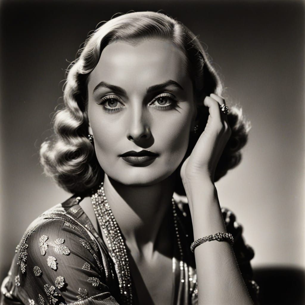 Carole Lombard Portrait in Classic Hollywood Style