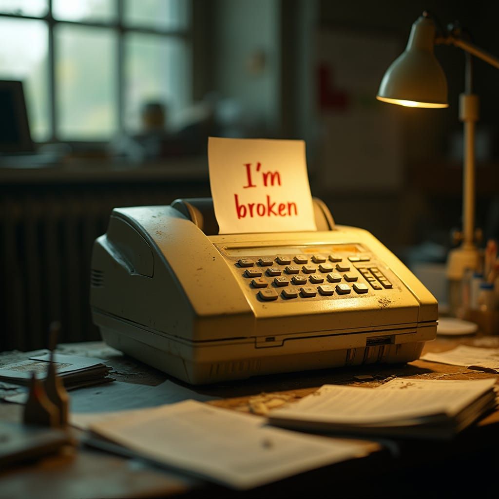 A 90s Fax Machine Pleads for Help in a Forgotten Office
