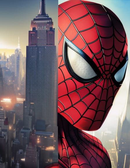 Heroic Armored Spider-Man Portrait in New York