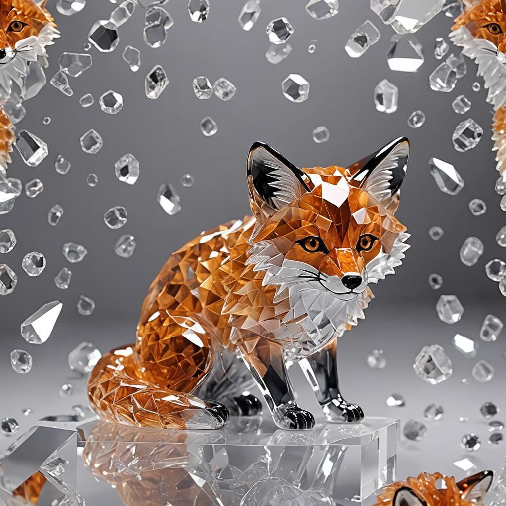 Crystalline Fox: An Ethereal Digital Rendering