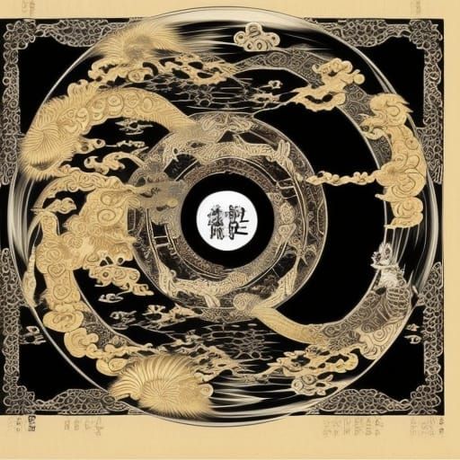 Yin and Yang Japanese Style Digital Matte Painting